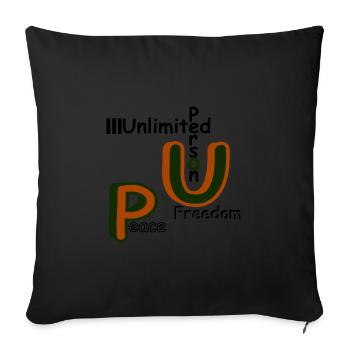 Peace and Freedom - Sofakissenbezug 45 x 45 cm - Schwarz - Vorne