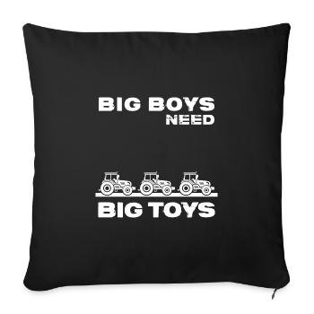 Conducteur de tracteur tracteur tracteur "gros jouets" - Housse de coussin décorative 45 x 45 cm - noir - Devant