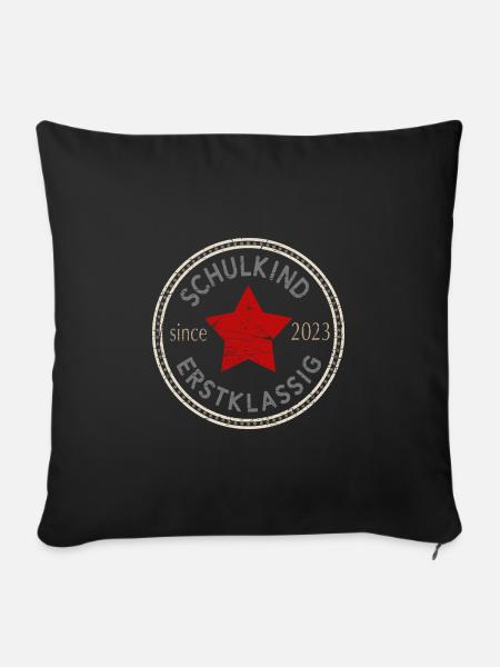 Schulkind 2023 1. Klasse Einschulung - Sofakissenbezug 45 x 45 cm - Schwarz