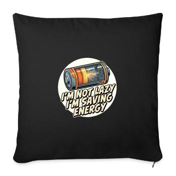 J’économise de l’énergie – dit la batterie - Housse de coussin décorative 45 x 45 cm - noir - Devant