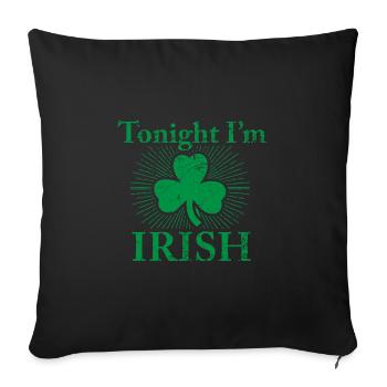 Idée de cadeau irlandais pour le jour de la Saint Patrick - Housse de coussin décorative 45 x 45 cm - noir - Devant