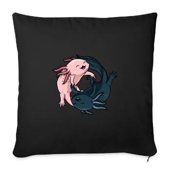Axolotl Yin Yang Gift Cute kawaii japan - Sofa pillowcase 17,3'' x 17,3'' (45 x 45 cm) - black - Front
