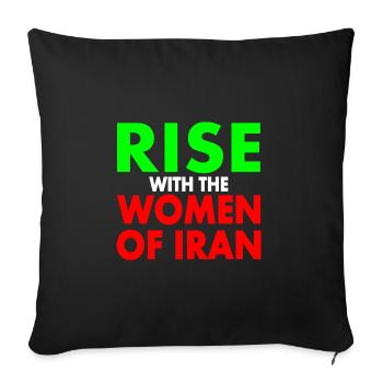 Rise with the women of iran - Housse de coussin décorative 45 x 45 cm - noir - Devant