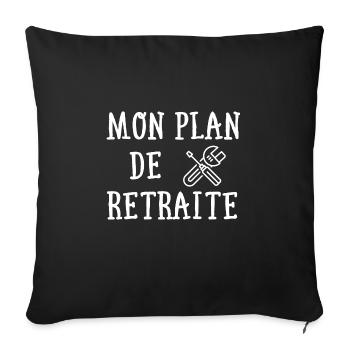 Retraite bricolage humour cadeau bricoleur drôle - Housse de coussin décorative 45 x 45 cm - noir - Devant