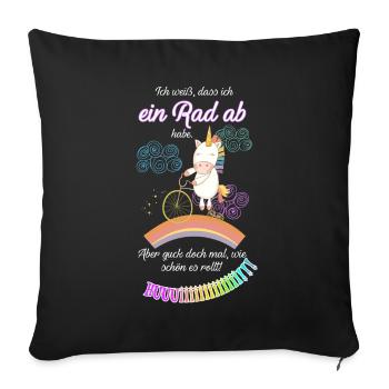Ich hab ein Rad ab! - Sofakissenbezug 45 x 45 cm - Schwarz - Vorne