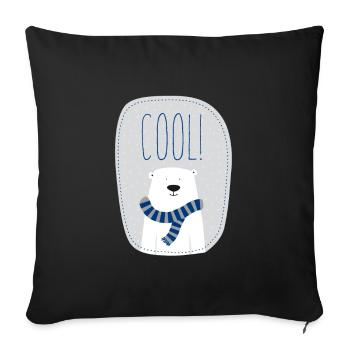 cool polar bear - Sofa pillowcase 17,3'' x 17,3'' (45 x 45 cm) - black - Front