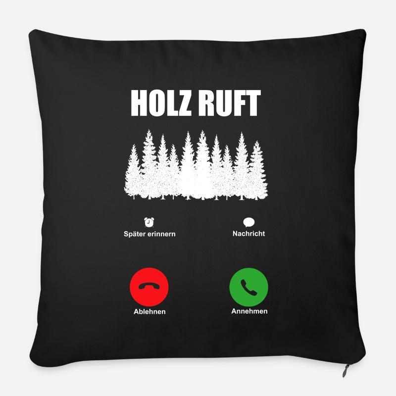 HOLZ SÄGE KETTENSÄGE GESCHENK WALD FÖRSTER BERUF - Sofakissenbezug 45 x 45 cm - Schwarz