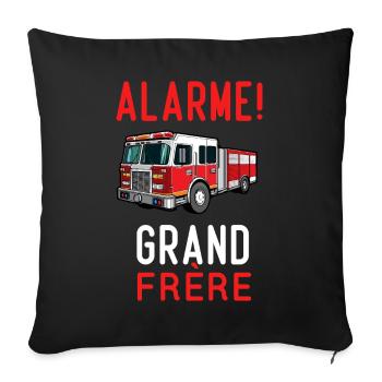 Humour Alarme Grand-Frère Grand Frère Cadeau - Housse de coussin décorative 45 x 45 cm - noir - Devant