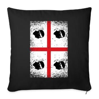 Sardinia Flag Used Look Sardinian Flag Vintage - Sofa pillowcase 17,3'' x 17,3'' (45 x 45 cm) - black - Front
