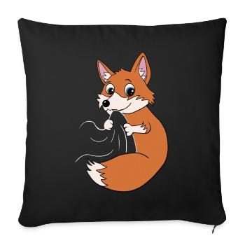 Süßer Fuchs Kinder - Sofakissenbezug 45 x 45 cm - Schwarz - Vorne