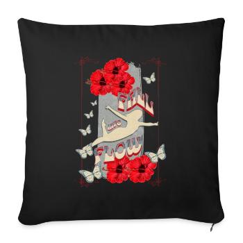 Fall into Flow, Dance Design, Vintage, Retro - Sofakissenbezug 45 x 45 cm - Schwarz - Vorne