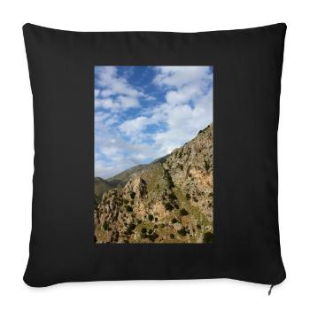 Mountain Mountains Mountain Landscape Poster - Sofa pillowcase 17,3'' x 17,3'' (45 x 45 cm) - black - Front