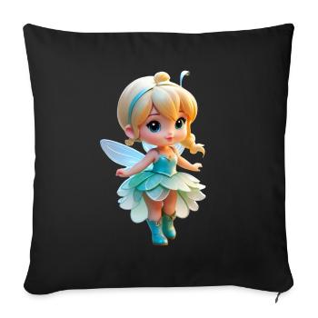 Little Fairy 3 - Sofa pillowcase 17,3'' x 17,3'' (45 x 45 cm) - black - Front