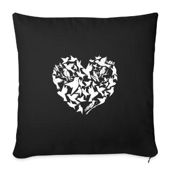 Bird Lover Birdwatching Bird Whisperer - Sofa pillowcase 17,3'' x 17,3'' (45 x 45 cm) - black - Front