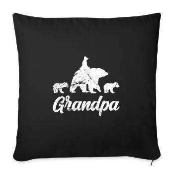 Chemise de grand-père ours Drôle fête des pères Chemise Dada - Housse de coussin décorative 45 x 45 cm - noir - Devant