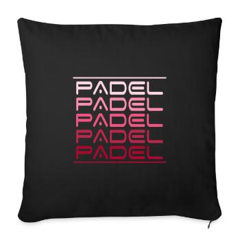 Padel Padeltennis magenta-Padel-space Paddle - Sofa pillowcase 17,3'' x 17,3'' (45 x 45 cm) - black - Front