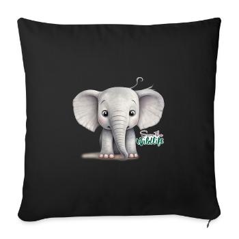Save the wildlife !! - Sofa pillowcase 17,3'' x 17,3'' (45 x 45 cm) - black - Front