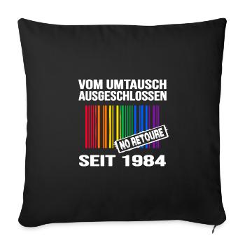 geburtstag 1984 lgbt regenbogen pride birthday - Sofakissenbezug 45 x 45 cm - Schwarz - Vorne