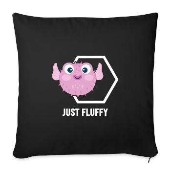 Aquarium fish aquarist "fluffy-fish" puffer fish - Sofa pillowcase 17,3'' x 17,3'' (45 x 45 cm) - black - Front
