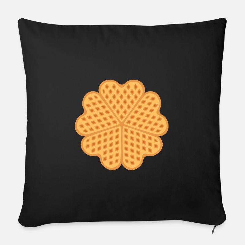 Waffel - Sofakissenbezug 45 x 45 cm - Schwarz