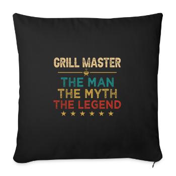 Grillmaster L’Homme Le Mythe La Légende Barbecue - Housse de coussin décorative 45 x 45 cm - noir - Devant