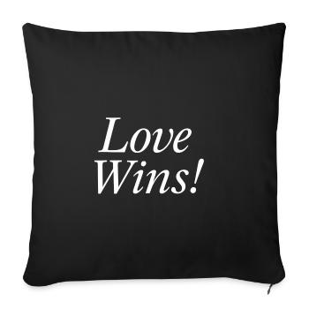NEW -- Love Wins! - Sofa pillowcase 17,3'' x 17,3'' (45 x 45 cm) - black - Front