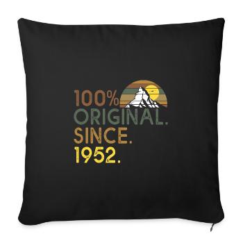 100% original since 1952 anniversary 70 years hike - Sofa pillowcase 17,3'' x 17,3'' (45 x 45 cm) - black - Front