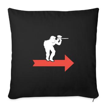 Paintball Gotha Paintball Player Paint - Sofa pillowcase 17,3'' x 17,3'' (45 x 45 cm) - black - Front