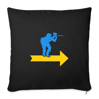 Paintball Gotcha Paintball Player Marker - Sofa pillowcase 17,3'' x 17,3'' (45 x 45 cm) - black - Front
