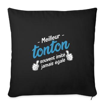 meilleur tonton cadeau oncle tonton - Housse de coussin décorative 45 x 45 cm - noir - Devant