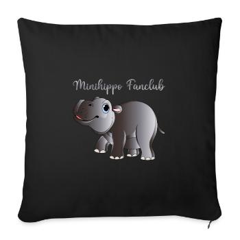 Hippopotame pygmée mignon - Fanclub d’hippopotames pygmées - Housse de coussin décorative 45 x 45 cm - noir - Devant