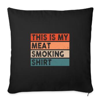 C’est ma viande Smoking Shirt BBQ Lover Barbecue - Housse de coussin décorative 45 x 45 cm - noir - Devant