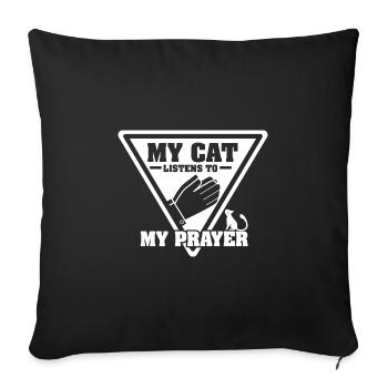 Prière de chat chemise - Housse de coussin décorative 45 x 45 cm - noir - Devant