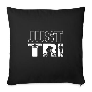 Triathlète Triathlon « natation-vélo-course » TRI - Housse de coussin décorative 45 x 45 cm - noir - Devant