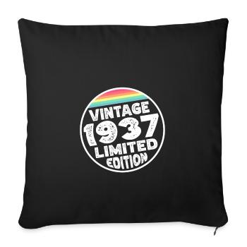 Limited Edition since 1937 Birthday Gift - Sofa pillowcase 17,3'' x 17,3'' (45 x 45 cm) - black - Front
