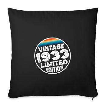 Édition limitée depuis 1933 Cadeau d’anniversaire - Housse de coussin décorative 45 x 45 cm - noir - Devant