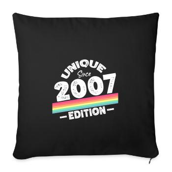 Unique depuis 2007 Edition Anniversaire Millésime 2007 - Housse de coussin décorative 45 x 45 cm - noir - Devant