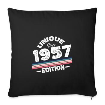 Unique Since 1957 Edition Birthday Vintage 1957 - Sofa pillowcase 17,3'' x 17,3'' (45 x 45 cm) - black - Front