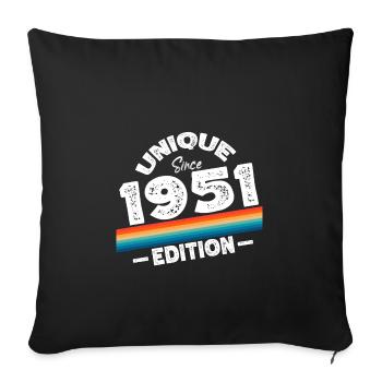 Unique Since 1951 Edition Birthday Vintage 1951 - Sofa pillowcase 17,3'' x 17,3'' (45 x 45 cm) - black - Front