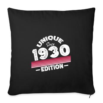 Unique depuis les années 1930 édition anniversaire Vintage des années 1930 - Housse de coussin décorative 45 x 45 cm - noir - Devant