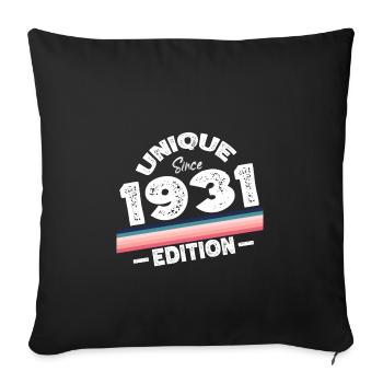 Unique Since 1931 Edition Birthday Vintage 1931 - Sofa pillowcase 17,3'' x 17,3'' (45 x 45 cm) - black - Front