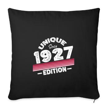 Unique depuis 1927 Edition Anniversaire Millésime 1927 - Housse de coussin décorative 45 x 45 cm - noir - Devant