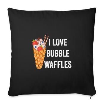 L’amour pour les gaufres à bulles et la crème glacée - Housse de coussin décorative 45 x 45 cm - noir - Devant
