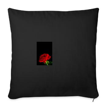 red rose on a black Valentine's Day background - Sofa pillowcase 17,3'' x 17,3'' (45 x 45 cm) - black - Front