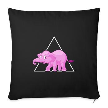 Elephant pachyderm pink elephant in the porcelain shop - Sofa pillowcase 17,3'' x 17,3'' (45 x 45 cm) - black - Front