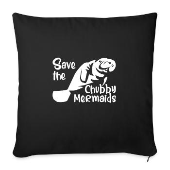Save the manatees the dugongs - Sofa pillowcase 17,3'' x 17,3'' (45 x 45 cm) - black - Front