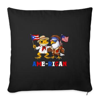 Puerto Rico USA Heritage - Sofa pillowcase 17,3'' x 17,3'' (45 x 45 cm) - black - Front