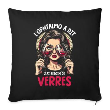 besoin de verres - Housse de coussin décorative 45 x 45 cm - noir - Devant