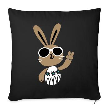 Happy Easter - Easter Bunny - Easter Egg - Gift - Sofa pillowcase 17,3'' x 17,3'' (45 x 45 cm) - black - Front
