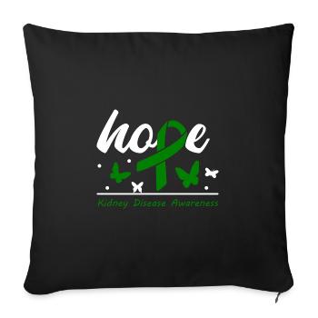 Sensibilisation aux maladies rénales : Green Belt Yard - Housse de coussin décorative 45 x 45 cm - noir - Devant